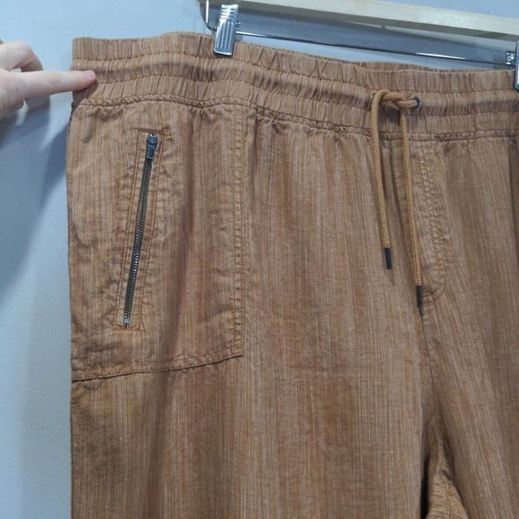 Athleta Womens Plus Cabo Linen Wide Leg Textured Pant Size 26 Orange Beach Vacay - Picture 3 of 13